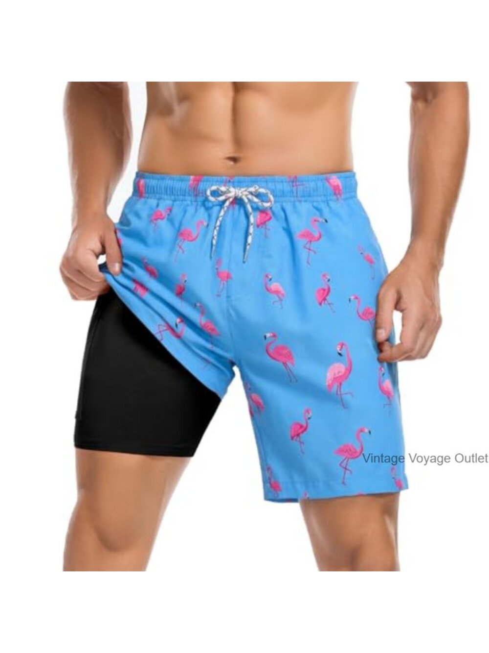Men's Swim Trunks 7" Quick Dry Board Shorts with Compression Liner